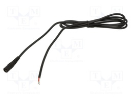 Cable; wires,DC 5,5/2,1 socket; straight; 0.75mm2; black; 5m