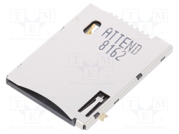 Connector: for cards; SIM; push-push; SMD; gold-plated; PIN: 6; 250V