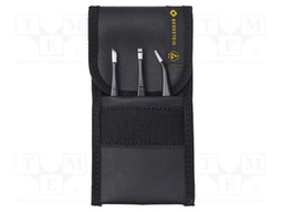 Kit: tweezers; Pcs: 3; for precision works; ESD