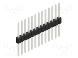 Connector: pin strips; pin header; male; PIN: 13; 1.27mm; THT; 1x13