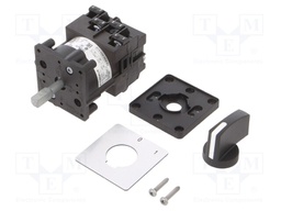 Switch: cam switch; Stabl.pos: 2; 12A; 0-1; Poles: 3; Pos: 2