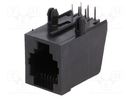 Socket; RJ12; PIN: 6; Layout: 6p6c; THT; angled