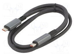 Cable; USB 4.0; USB C plug,both sides; nickel plated; 1m; black