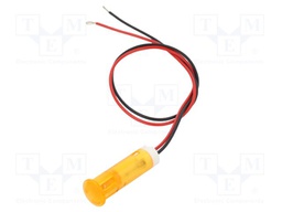 Indicator: LED; flat; orange; Ø8mm; QS; cables; 200mm; plastic; 24VDC