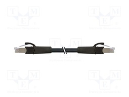 Patch cord; RJ45 plug,both sides; 6a; stranded; Cu; FRNC; black