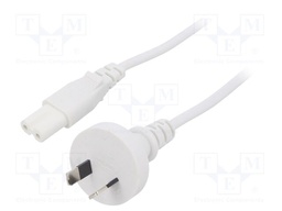 Cable; 2x0.75mm2; AS/NZS 3112 (I) plug,IEC C7 female; PVC; 3m