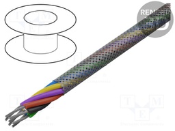 Wire; 12x30AWG; shielded,silver plated copper braid; PFA; 600V