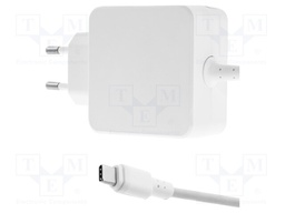 Power supply: switched-mode; plug; 5VDC,; 3A; 45W; Out: USB C; white