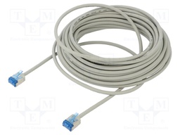 Patch cord; U/FTP; 6a; stranded; Cu; LSZH; grey; 10m; 32AWG; -20÷75°C