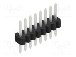 Connector: pin strips; pin header; male; PIN: 8; 1.27mm; THT; 1x8