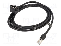 Extender Ethernet; F/UTP; Cat: 6; 2m; PVC; black; 26AWG; screw