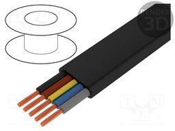 Wire; stranded; Cu; H07VVH6-F; 5G2,5mm2; unshielded; black; PVC