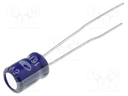 Capacitor: electrolytic; electrolytic; THT; 47uF; 16VDC; Ø5x7mm
