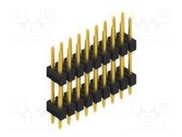 Connector: pin strips; pin header; male; PIN: 18; 2.54mm; THT; 2x9