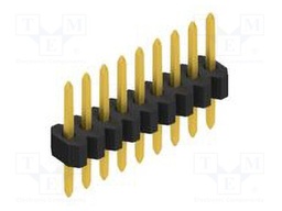 Connector: pin strips; pin header; male; PIN: 9; 1.27mm; THT; 1x9