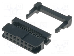 Plug; IDC; female; PIN: 14; with cable clamp; IDC; for ribbon cable