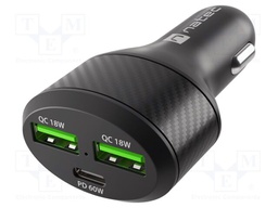 USB power supply; USB A socket x2,USB C socket; 5÷20V; 60W
