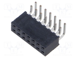 Connector: pin strips; female; PIN: 14; 2mm; gold-plated; THT