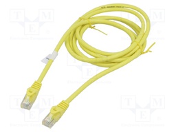 Patch cord; U/UTP; 6; stranded; CCA; PVC; yellow; 2m; 26AWG; Cores: 8