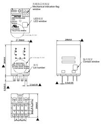 Relay: electromagnetic industrial; 4PDT; 24VDC; Icontacts max: 5A