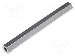 Screwed spacer sleeve; Int.thread: M3; 50mm; brass; nickel