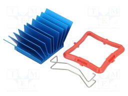 Heatsink: extruded; grilled; blue; L: 27mm; W: 27mm; H: 17.5mm