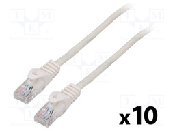 Patch cord; U/UTP; 5e; stranded; CCA; PVC; white; 0.5m; 26AWG