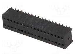 Socket; pin strips; female; PIN: 36; straight; 1.27mm; SMT; 2x18