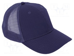 Baseball cap; adjustable,with net; navy blue; cotton,polyester