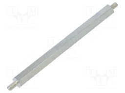 Screwed spacer sleeve; 100mm; Ext.thread: M4; hexagonal; steel