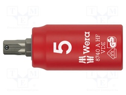 Socket; 6-angles,insulated,socket spanner; HEX 5mm; 1/4"; 1kVAC