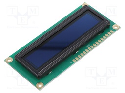 Display: OLED; alphanumeric; 16x1; Dim: 80x36x10mm; yellow; PIN: 16