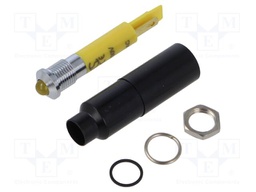Indicator: LED; prominent; yellow; 230VAC; Ø8.2mm; IP67; connectors