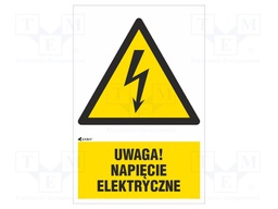 Safety sign; warning; Mat: PVC; W: 200mm; H: 300mm