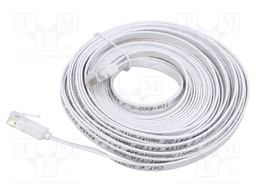 Patch cord; U/UTP; 6; stranded; Cu; PVC; white; Len: 7m; 32AWG
