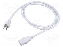 Cable; 3x0.75mm2; IEC C13 female,NEMA 5-15 (B) plug; PVC; 1.8m
