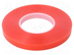 Tape: fixing; W: 15mm; L: 50m; Thk: 0.22mm; modified acryl; red