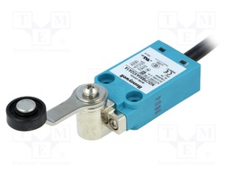 Limit switch; lever R 40mm, plastic roller Ø18mm; 5A; lead 5m