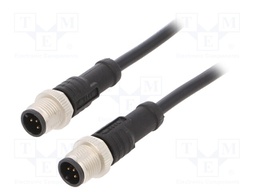 Cable: for sensors/automation; PIN: 5; M12-M12; 1m; plug; plug; 60V