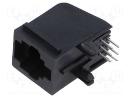 Socket; RJ25; PIN: 6; Layout: 6p6c; Locking: bottom latch; THT