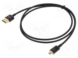 Cable; HDMI plug,micro HDMI plug; Len: 1m; black; 36AWG; Core: Cu