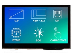Display: TFT; 4.3"; 480x272; Illumin: LED; Dim: 105.5x67.2x8.02mm