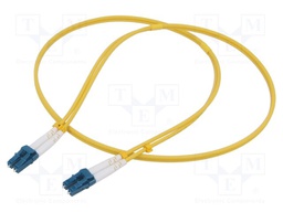Fiber patch cord; both sides,LC/UPC; 1m; LSZH; yellow