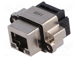 Socket; RJ45; with LED; IP68; THT; for panel mounting; angled 90°