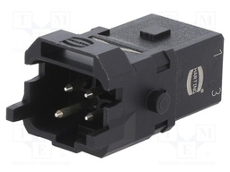 Connector: rectangular; male; Han 1A; PIN: 4; 3P+PE; size 1A