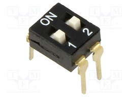 Switch: DIP-SWITCH; Poles number: 2; OFF-ON; 0.025A/24VDC; Pos: 2/2