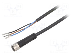 Connection lead; M8; PIN: 3; straight; 5m; plug; 4A; -30÷90°C; IP67
