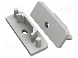 Cap for LED profiles; grey; ABS; Application: SURFACE14