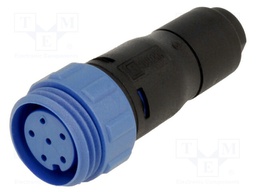 Connector: circular; plug; female; PIN: 6; w/o contacts; for cable