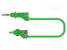 Test lead; 60VDC; 30VAC; 20A; banana plug 4mm,both sides; green